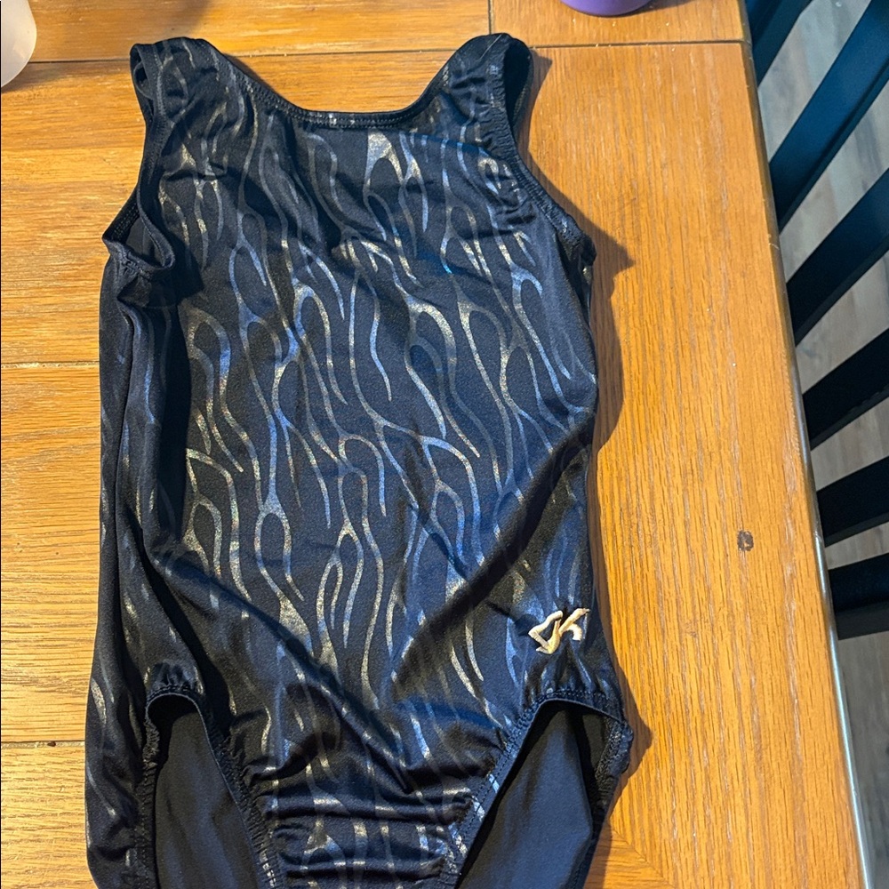 Black Flame Patterned Leotard